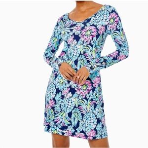 Lilly Pulitzer UPF 50+ Kaisley Dual-Neck Dress, Pineapple Paradise Print size M